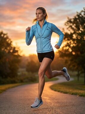 Adidas Light Blue Clima365 Full-Zip Running Jacket with Contrast Stitching